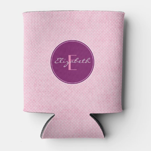 Monogram roze poladots blikjeskoeler (Voorkant)