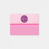 Monogram roze poladots post-it® notes (Voorkant)