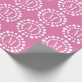 Monogram roze - Polka Dots Wrapping Paper Cadeaupapier (Hoek)