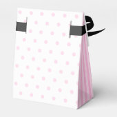Monogram roze pols Dots Stripes Bedankdoosjes (Achterkant)