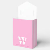 Monogram roze pols Dots Stripes Bedankdoosjes (Geopend)