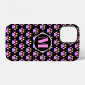 Monogram Roze Pootafdruk iPhone Hoesje (Achterkant horizontaal)