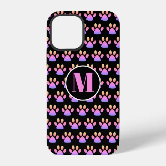 Monogram Roze Pootafdruk iPhone Hoesje (Achterkant)