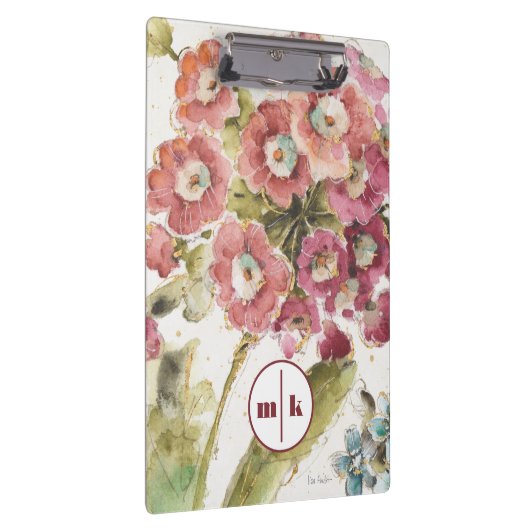 Monogram | Roze primrose Klembord (Rechts)