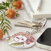 Monogram | Roze primrose Sleutelhanger (Voorkant Rechts)