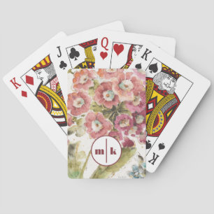 Monogram Roze primrose Speelkaarten
