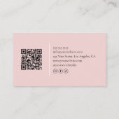 Monogram Roze QR-code Visitekaartje voor Haarstyli (Achterkant)