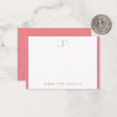 Monogram Roze Rood Eenvoudige Elegante Sjabloon (Voorkant / Achterkant in situ)