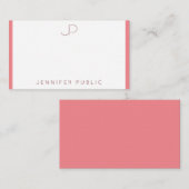 Monogram Roze Rood Minimalistische Sjabloon Elegan (Voorkant / Achterkant)