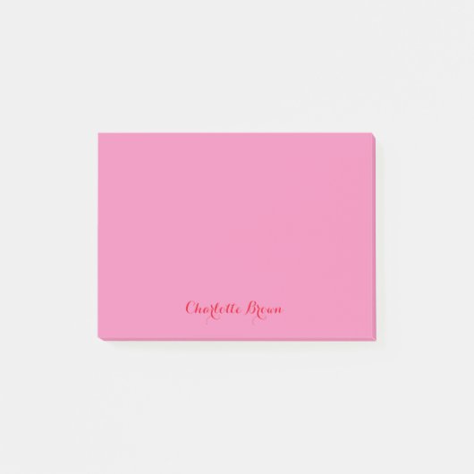 Monogram Roze Rood Modern Minimalistisch Vrouwelij Post-it® Notes (Voorkant)