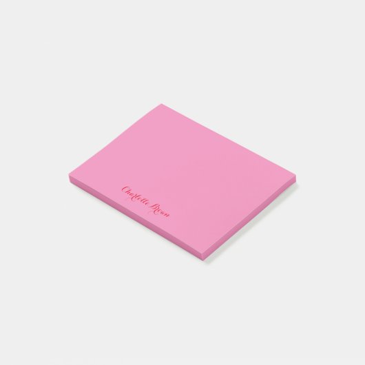 Monogram Roze Rood Modern Minimalistisch Vrouwelij Post-it® Notes (Schuin)