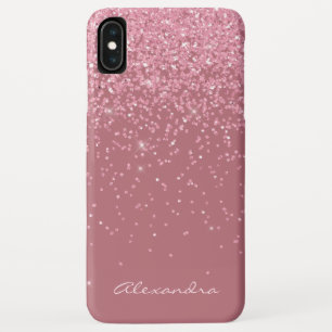 Monogram roze - Roos Gold en Glitter Background Case-Mate iPhone Case