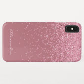 Monogram Roze - Roos Goud en Glitter Achtergrond Case-Mate iPhone Case (Achterkant (horizontaal))