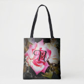Monogram roze roos tote bag (Voorkant)