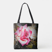 Monogram roze roos tote bag (Achterkant)