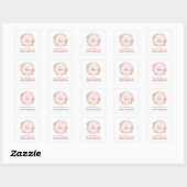 Monogram Roze Roos Uit De Bibliotheek van Boekplaa Vierkante Sticker (Vel)