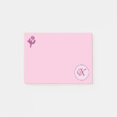 Monogram Roze Roos X Post-it® Notes (Voorkant)