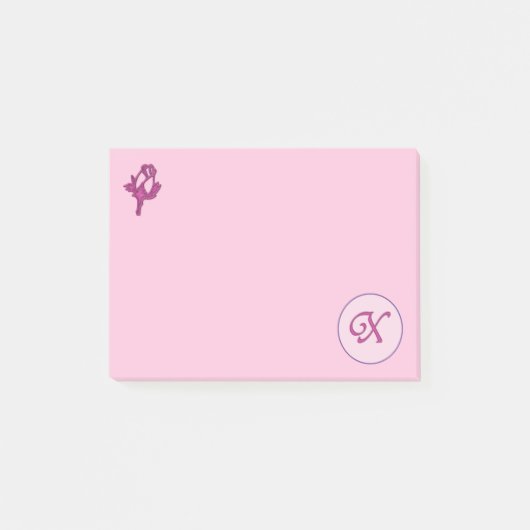 Monogram Roze Roos X Post-it® Notes (Voorkant)