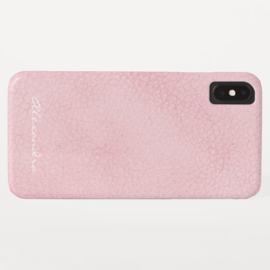 Monogram Roze Rose Gold Faux Leather Case-Mate iPhone Case (Achterkant (horizontaal))