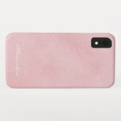 Monogram Roze Rose Gold Faux Leather Case-Mate iPhone Case (Achterkant (horizontaal))