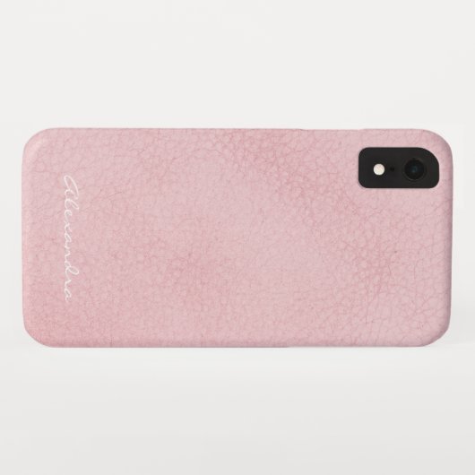 Monogram Roze Rose Gold Faux Leather Case-Mate iPhone Case (Achterkant (horizontaal))