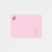 Monogram Roze Rose O Post-it® Notes (Voorkant)