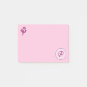Monogram Roze Rose P Post-it® Notes (Voorkant)