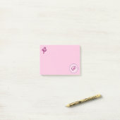 Monogram Roze Rose P Post-it® Notes (Op bureau)
