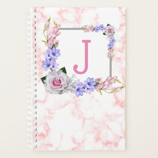 Monogram Roze Rose Planner (Voorkant)