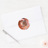 Monogram Roze Rose Sticker "M"  (Envelop)