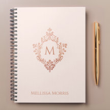 Monogram Roze Roze Goud Elegante Vintage Wapenschi