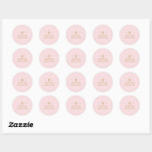 Monogram Roze Roze Goud Minimalistische Envelopzeg Ronde Sticker (Vel)
