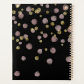 Monogram Roze Roze Goud Overlay op Zwart Planner (Achterkant)