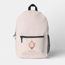 Monogram Roze Roze Gouden Crest & Aangepaste Naam
