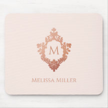Monogram Roze Roze Gouden Kuif Naam Elegant