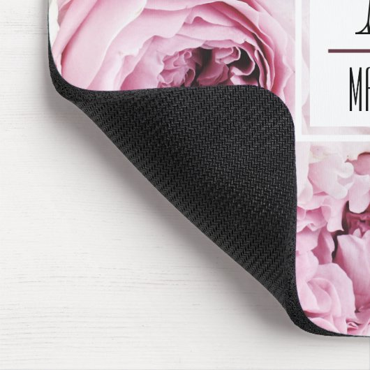  monogram roze roze initiaal met rand muismat (Hoek)
