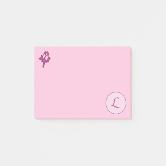 Monogram Roze Roze L Post-it® Notes (Voorkant)