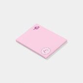 Monogram Roze Roze L Post-it® Notes (Schuin)