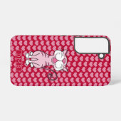 Monogram roze roze roodharten samsung galaxy hoesje (Achterkant horizontaal)