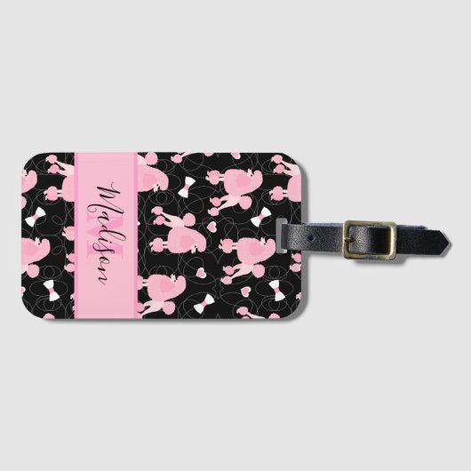 Monogram roze roze roodroze roze roodroze roestbon bagagelabel (Voorkant (horizontaal))