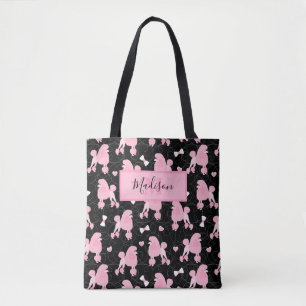 Monogram roze roze roodroze roze roodroze roestbon tote bag