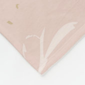 Monogram roze roze roze goudblaasbladeren fleece deken (Hoek)