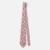 Monogram Roze Rozen Bloemen Stropdas (Voorkant)
