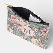 Monogram roze rozen en parelharten etui (Open)