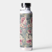 Monogram  roze rozen en parelharten waterfles (Rechts)