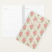 Monogram roze rozen en Stippen Planner (Display)