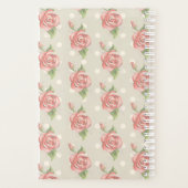 Monogram roze rozen en Stippen Planner (Achterkant)