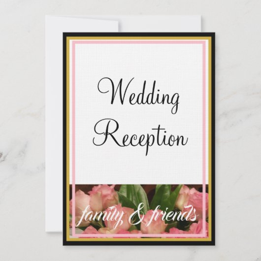 Monogram Roze Rozen Trouwen Familie Vrienden Kaart (Voorkant)