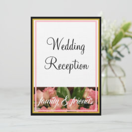 Monogram Roze Rozen Trouwen Familie Vrienden Kaart