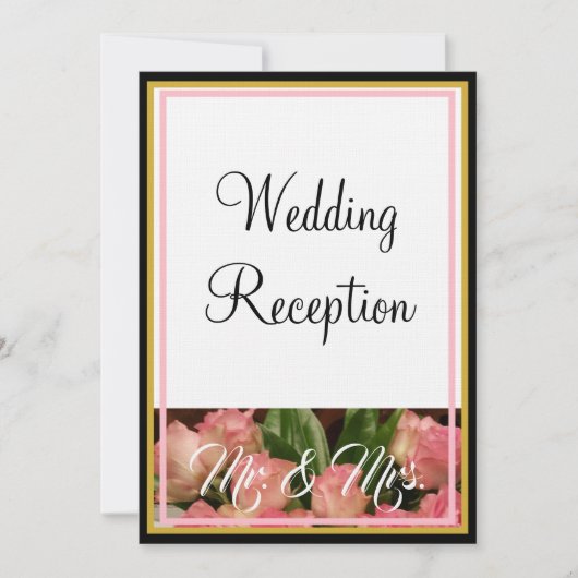 Monogram Roze Rozen Trouwen meneer en mevrouw. Kaart (Voorkant)